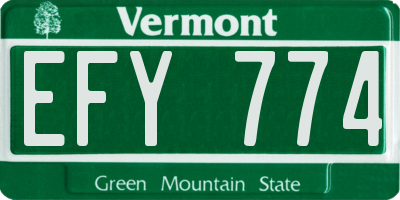 VT license plate EFY774