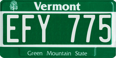 VT license plate EFY775