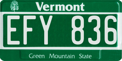 VT license plate EFY836