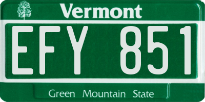 VT license plate EFY851