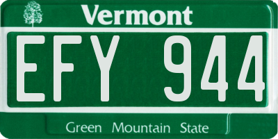 VT license plate EFY944