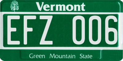 VT license plate EFZ006