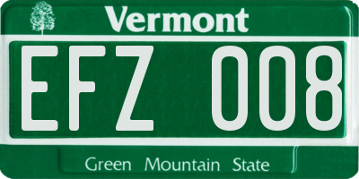 VT license plate EFZ008