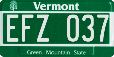 VT license plate EFZ037