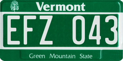 VT license plate EFZ043