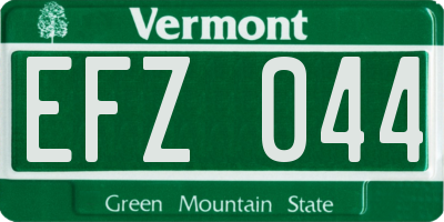VT license plate EFZ044