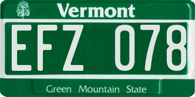 VT license plate EFZ078
