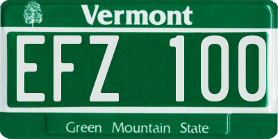 VT license plate EFZ100