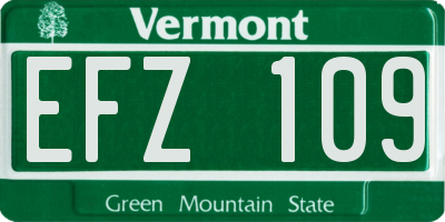 VT license plate EFZ109