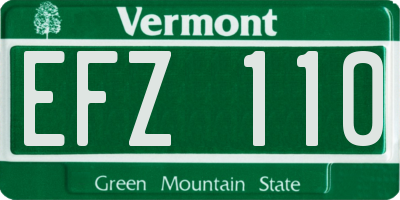 VT license plate EFZ110