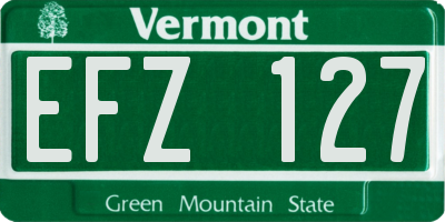 VT license plate EFZ127