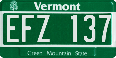 VT license plate EFZ137