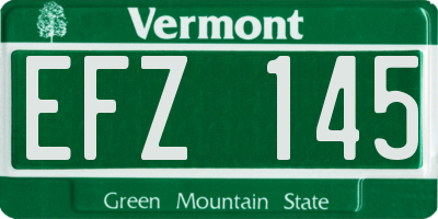 VT license plate EFZ145