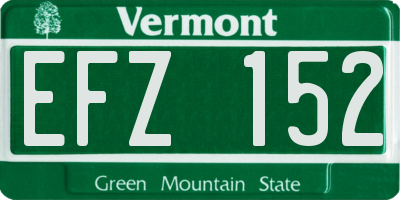 VT license plate EFZ152