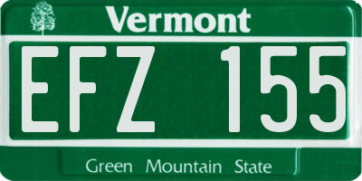 VT license plate EFZ155