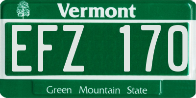 VT license plate EFZ170