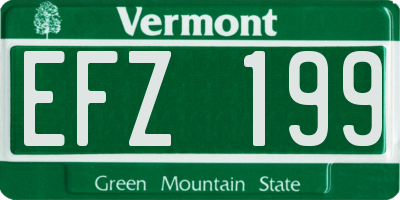 VT license plate EFZ199