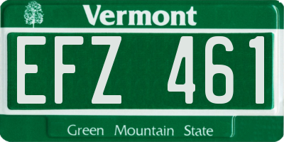 VT license plate EFZ461