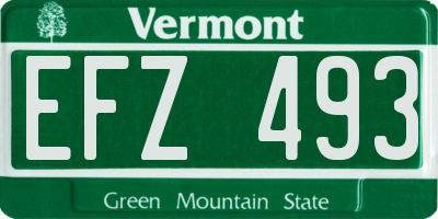 VT license plate EFZ493