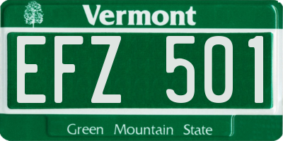 VT license plate EFZ501