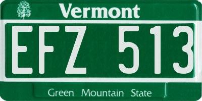 VT license plate EFZ513
