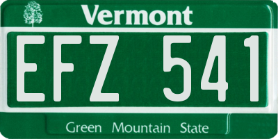 VT license plate EFZ541