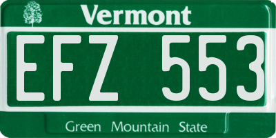 VT license plate EFZ553