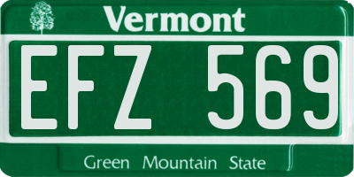 VT license plate EFZ569