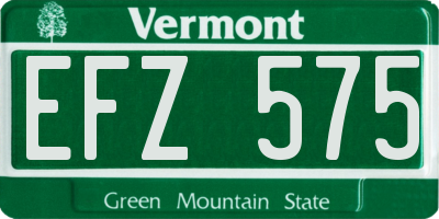 VT license plate EFZ575