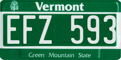 VT license plate EFZ593