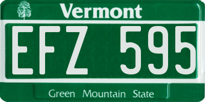VT license plate EFZ595