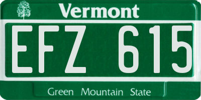 VT license plate EFZ615