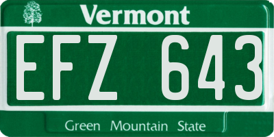 VT license plate EFZ643