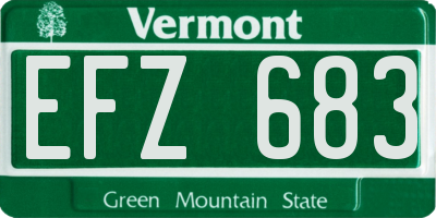 VT license plate EFZ683
