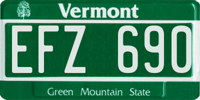 VT license plate EFZ690