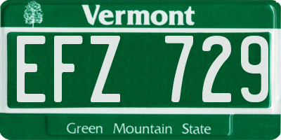 VT license plate EFZ729