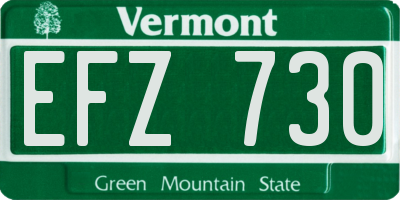 VT license plate EFZ730