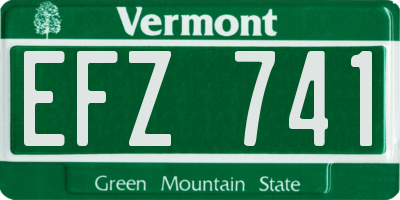 VT license plate EFZ741