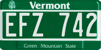 VT license plate EFZ742