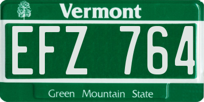 VT license plate EFZ764