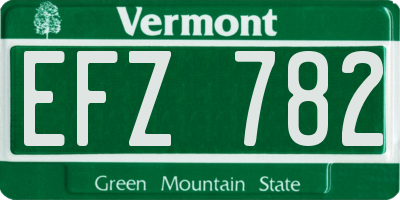 VT license plate EFZ782