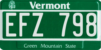 VT license plate EFZ798