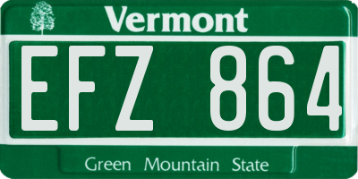 VT license plate EFZ864