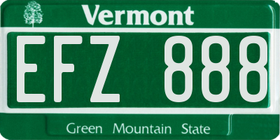VT license plate EFZ888