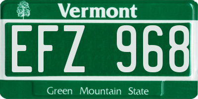 VT license plate EFZ968