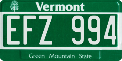 VT license plate EFZ994