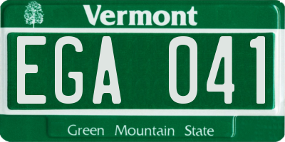 VT license plate EGA041