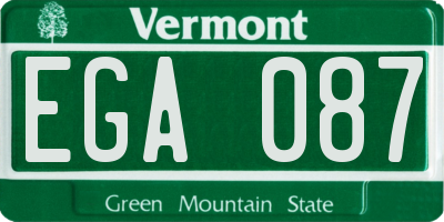 VT license plate EGA087