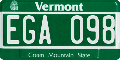 VT license plate EGA098