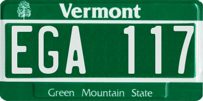 VT license plate EGA117